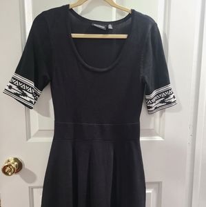 Nina Leonard Sweater Dress sz M Black